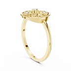 Diamond Halo Floral Ring | Open Circle Statement Ring for Women.