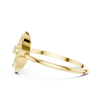 Diamond Halo Floral Ring | Open Circle Statement Ring for Women.