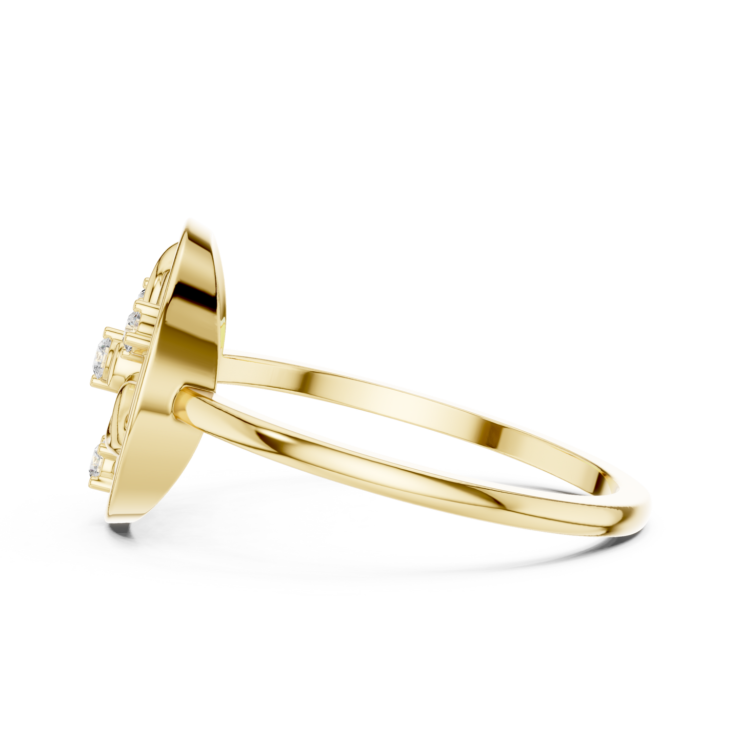 Diamond Halo Floral Ring | Open Circle Statement Ring for Women.