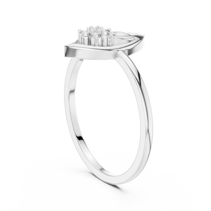 Nature Inspired Leaf Ring | Diamond Flower Cluster Design | Elegant Minimalist Jewelry Gift