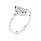 Nature Inspired Leaf Ring | Diamond Flower Cluster Design | Elegant Minimalist Jewelry Gift