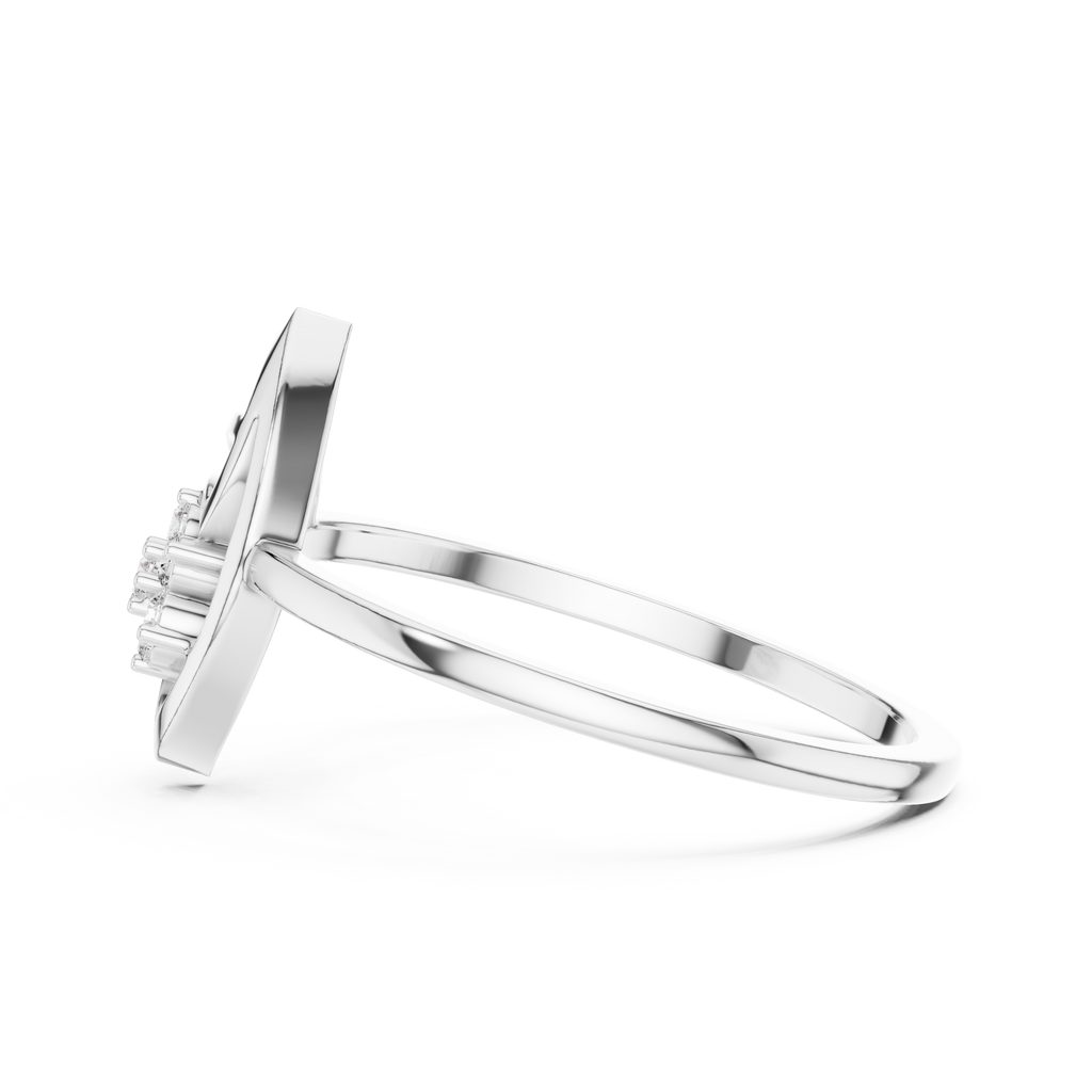 Nature Inspired Leaf Ring | Diamond Flower Cluster Design | Elegant Minimalist Jewelry Gift
