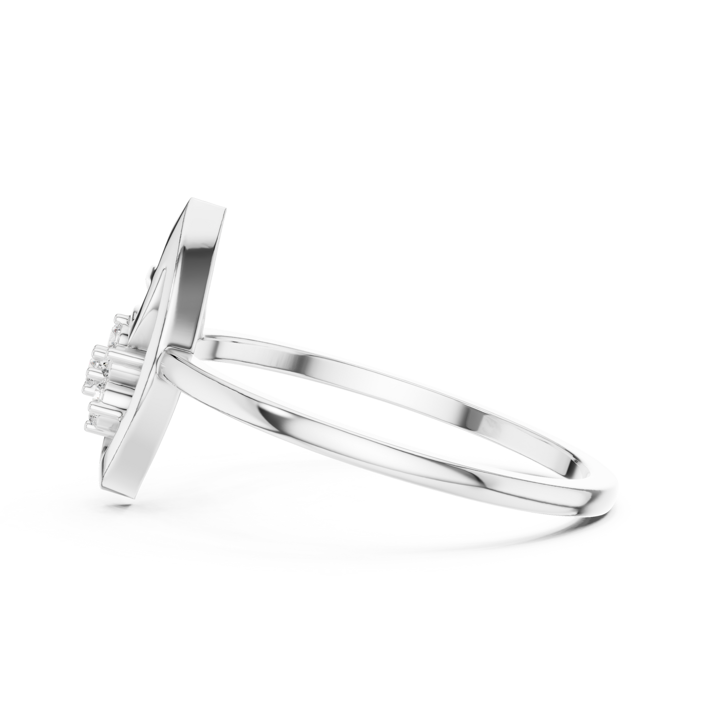 Nature Inspired Leaf Ring | Diamond Flower Cluster Design | Elegant Minimalist Jewelry Gift