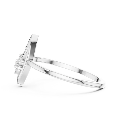 Nature Inspired Leaf Ring | Diamond Flower Cluster Design | Elegant Minimalist Jewelry Gift