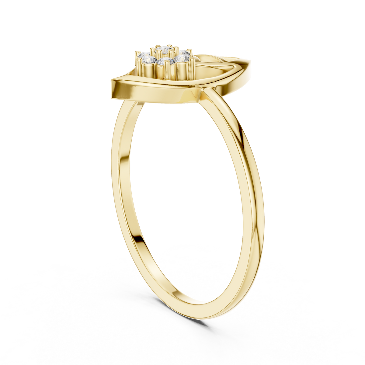 Nature Inspired Leaf Ring | Diamond Flower Cluster Design | Elegant Minimalist Jewelry Gift