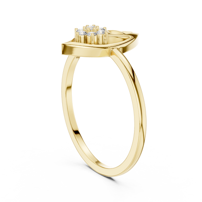 Nature Inspired Leaf Ring | Diamond Flower Cluster Design | Elegant Minimalist Jewelry Gift