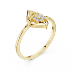 Nature Inspired Leaf Ring | Diamond Flower Cluster Design | Elegant Minimalist Jewelry Gift