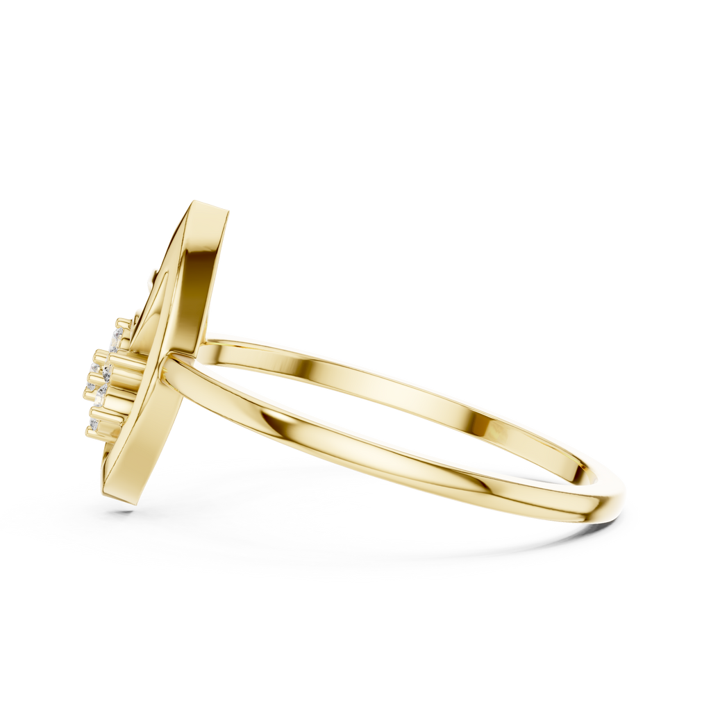 Nature Inspired Leaf Ring | Diamond Flower Cluster Design | Elegant Minimalist Jewelry Gift