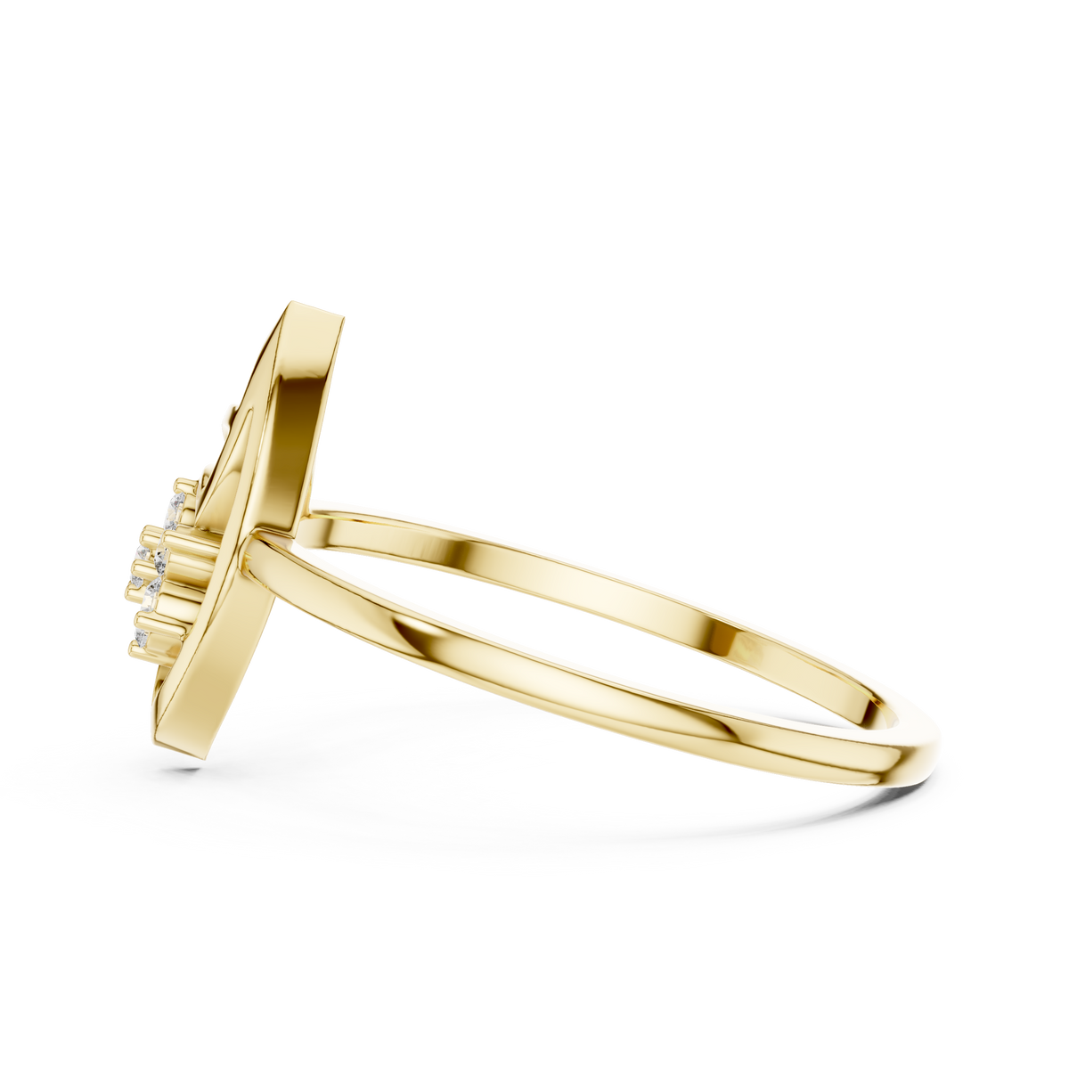 Nature Inspired Leaf Ring | Diamond Flower Cluster Design | Elegant Minimalist Jewelry Gift