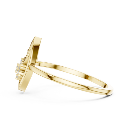 Nature Inspired Leaf Ring | Diamond Flower Cluster Design | Elegant Minimalist Jewelry Gift