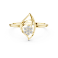 Nature Inspired Leaf Ring | Diamond Flower Cluster Design | Elegant Minimalist Jewelry Gift