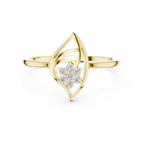 Nature Inspired Leaf Ring | Diamond Flower Cluster Design | Elegant Minimalist Jewelry Gift
