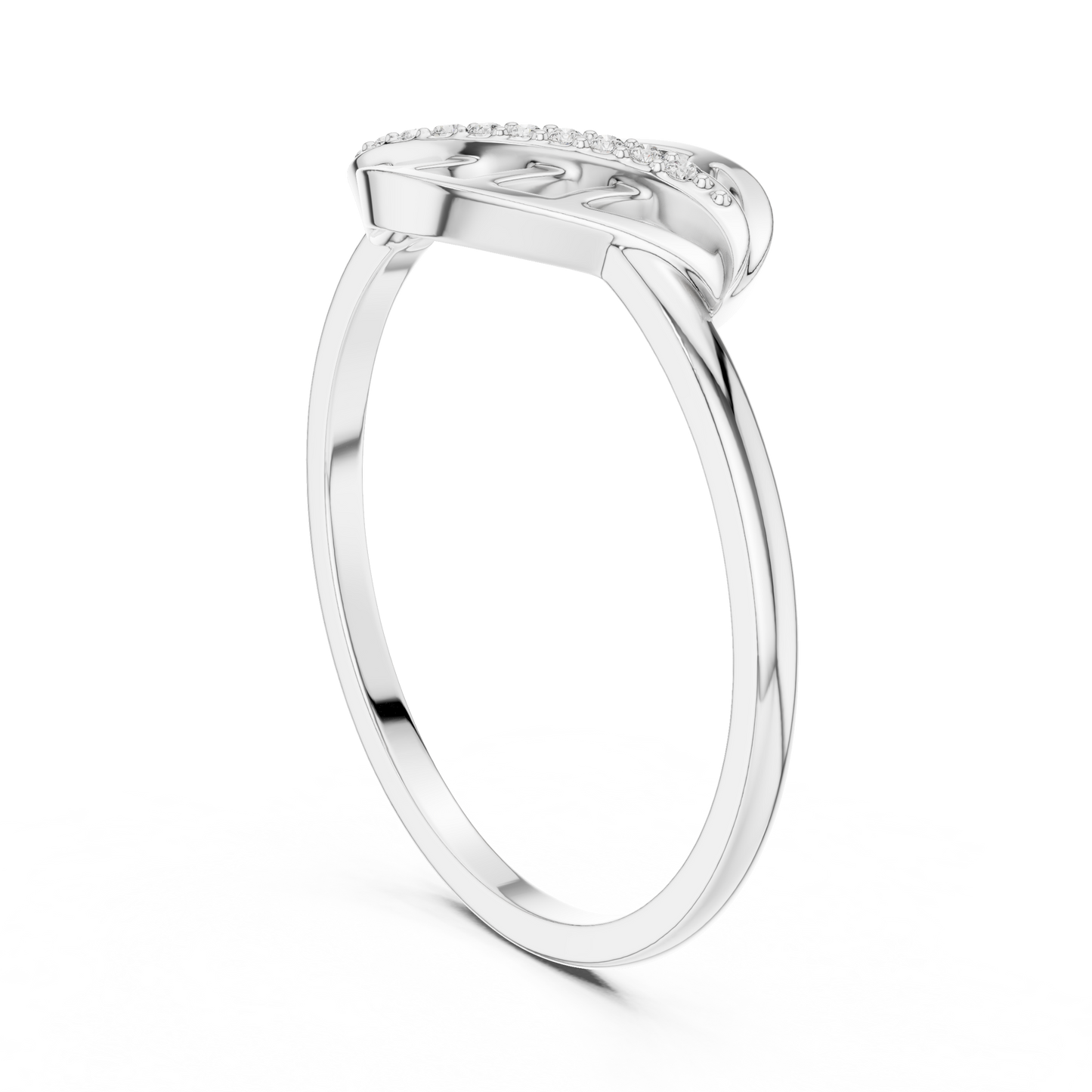 Diamond Nature Ring for Women, Open Leaf Vine Design, Stylish Statement Jewelry