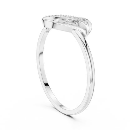Diamond Nature Ring for Women, Open Leaf Vine Design, Stylish Statement Jewelry