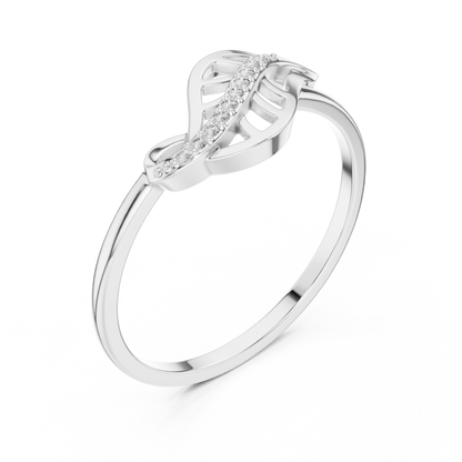 Diamond Nature Ring for Women, Open Leaf Vine Design, Stylish Statement Jewelry