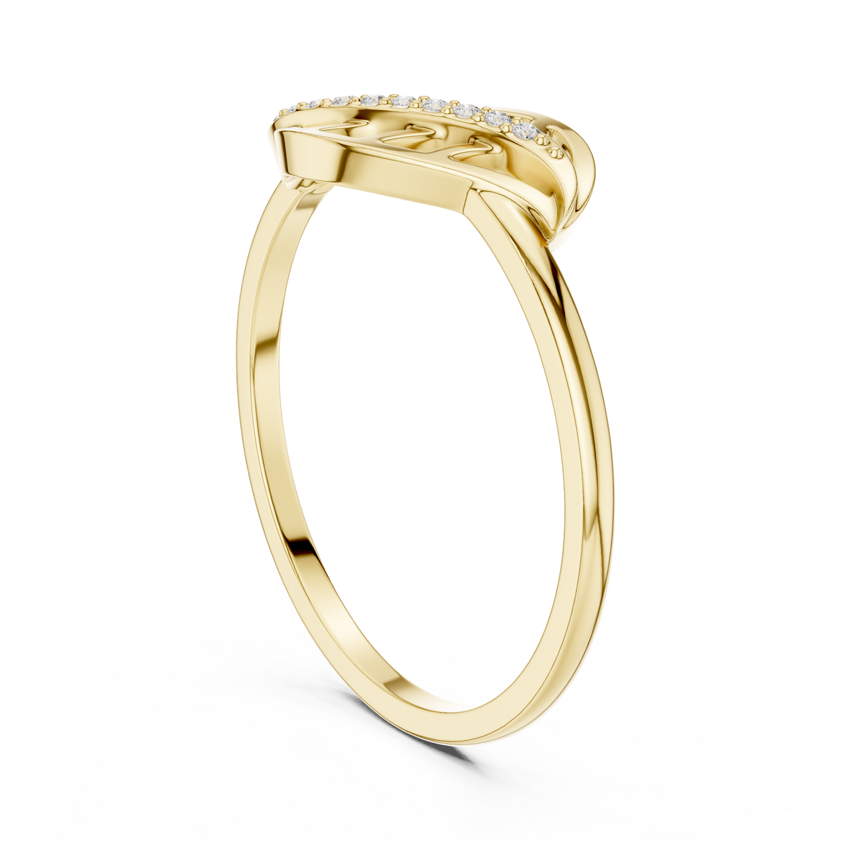 Diamond Nature Ring for Women, Open Leaf Vine Design, Stylish Statement Jewelry