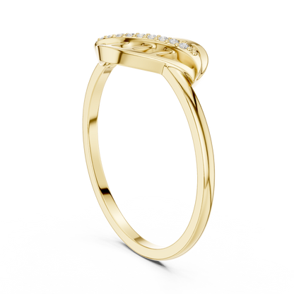 Diamond Nature Ring for Women, Open Leaf Vine Design, Stylish Statement Jewelry