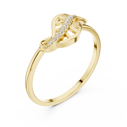 Diamond Nature Ring for Women, Open Leaf Vine Design, Stylish Statement Jewelry