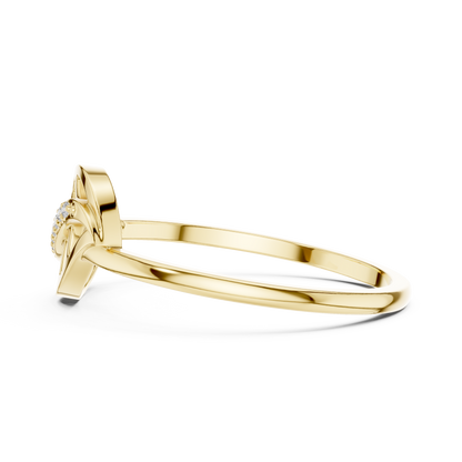 Diamond Nature Ring for Women, Open Leaf Vine Design, Stylish Statement Jewelry