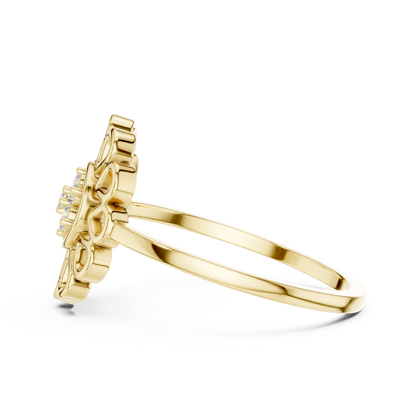 Round Floral Diamond Ring | Vintage Inspired Flower Design | Everyday Luxury Jewelry