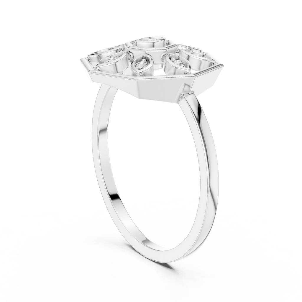 Delicate Flower Diamond Ring | Minimalist Women's Fashion Ring.