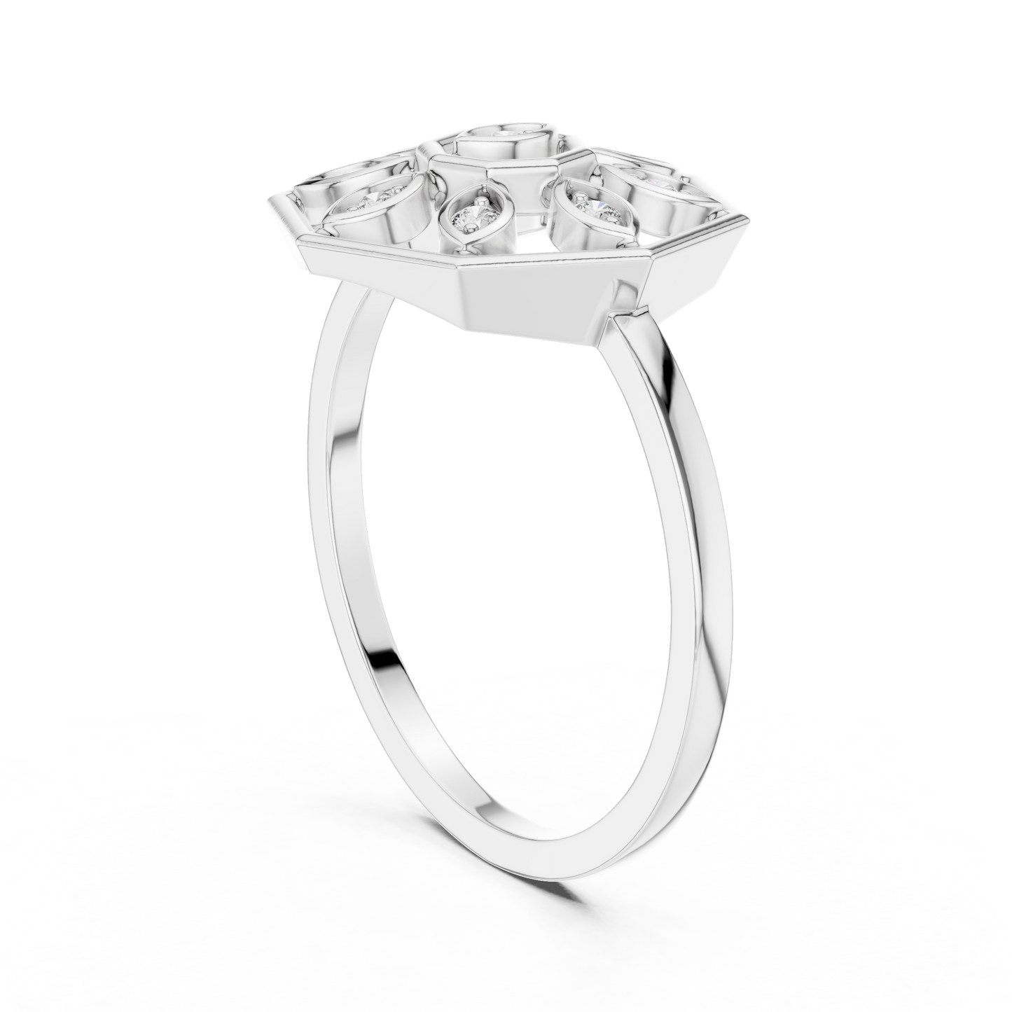 Delicate Flower Diamond Ring | Minimalist Women's Fashion Ring.