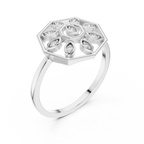 Delicate Flower Diamond Ring | Minimalist Women's Fashion Ring.