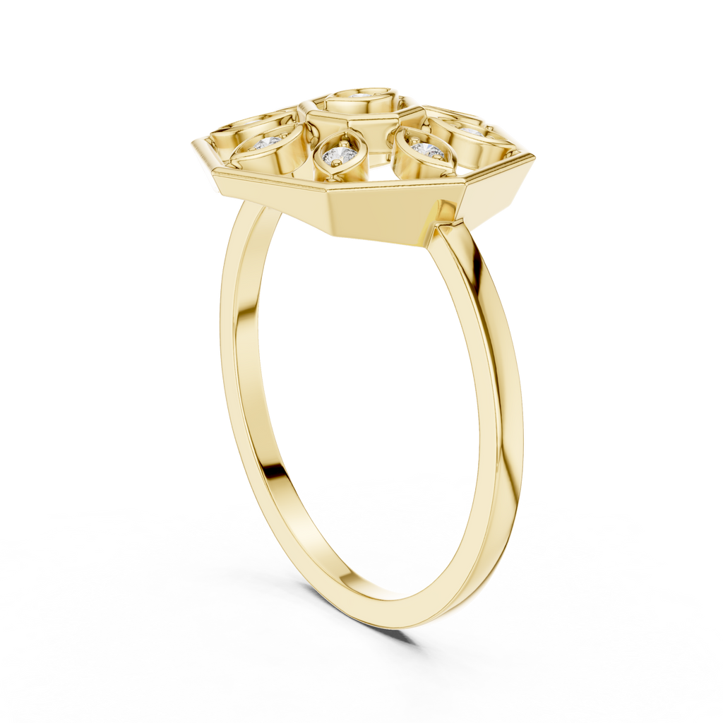 Delicate Flower Diamond Ring | Minimalist Women's Fashion Ring.