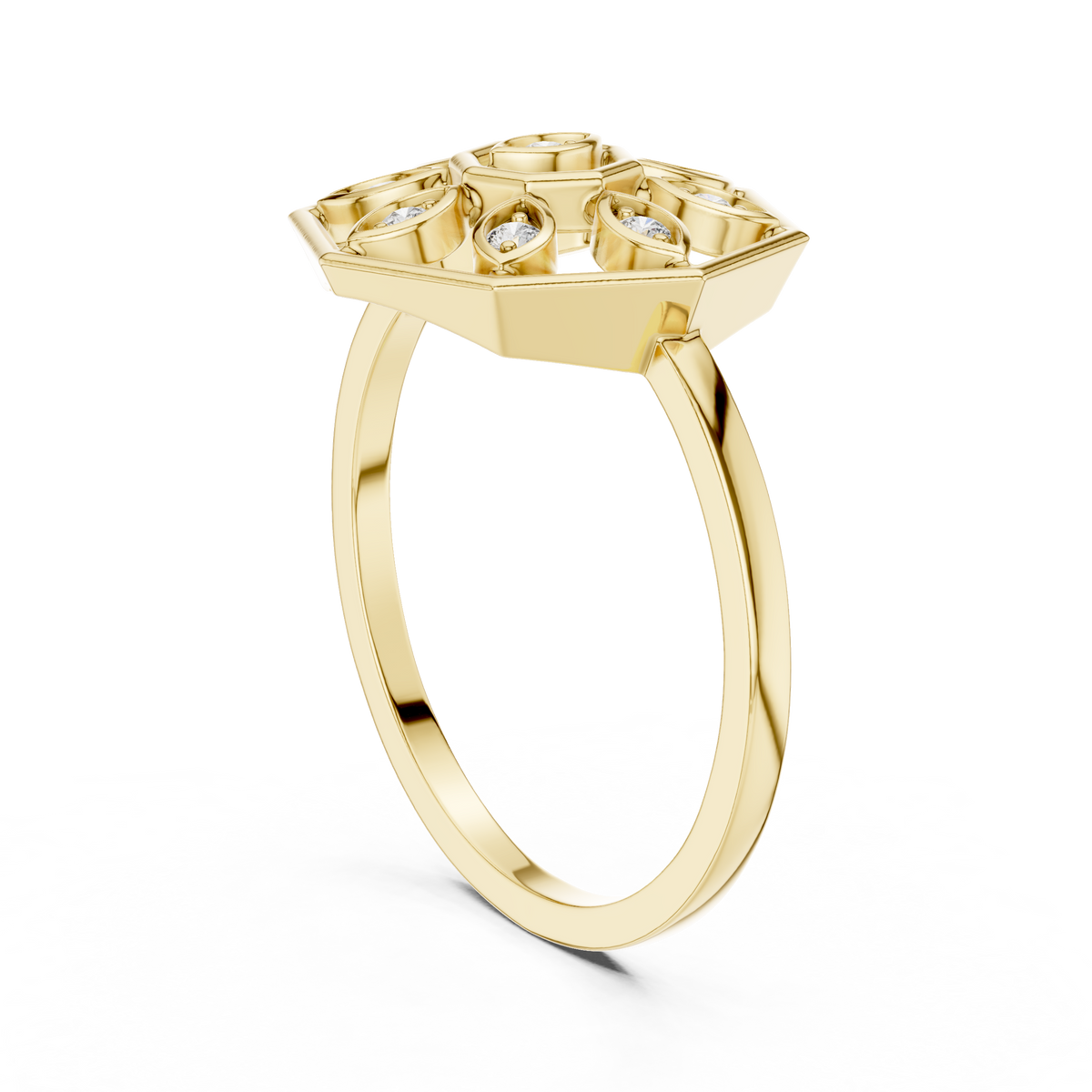 Delicate Flower Diamond Ring | Minimalist Women's Fashion Ring.