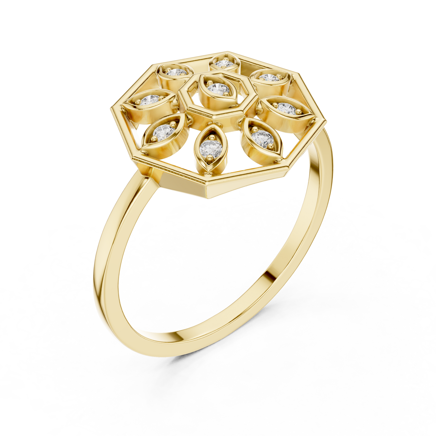 Delicate Flower Diamond Ring | Minimalist Women's Fashion Ring.