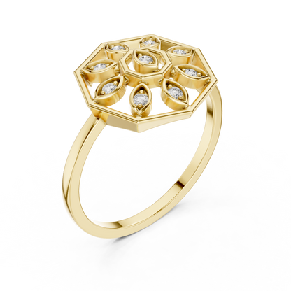 Delicate Flower Diamond Ring | Minimalist Women's Fashion Ring.