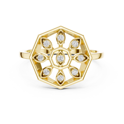 Delicate Flower Diamond Ring | Minimalist Women's Fashion Ring.