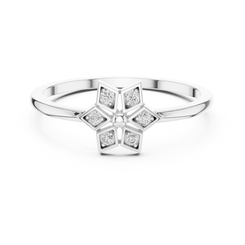 Elegant Diamond Bloom Ring | Floral Motif Fashion Jewelry | Gift for Women