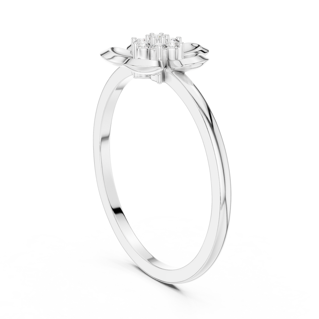 Designer Diamond Flower Cluster Ring | Minimalist Floral Jewelry | Classic Gift for Women.