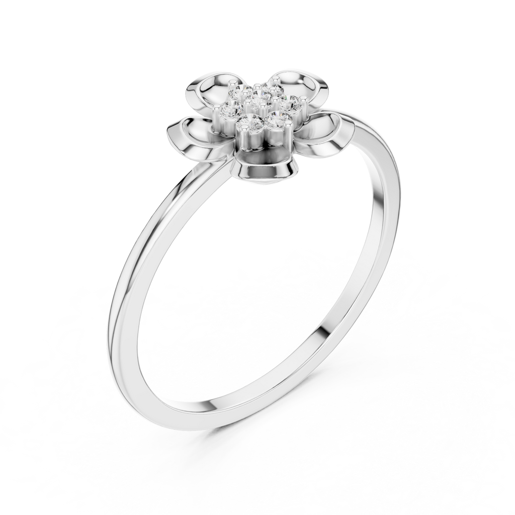 Designer Diamond Flower Cluster Ring | Minimalist Floral Jewelry | Classic Gift for Women.