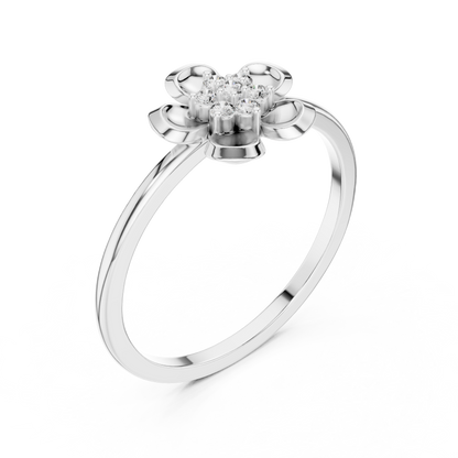 Designer Diamond Flower Cluster Ring | Minimalist Floral Jewelry | Classic Gift for Women.
