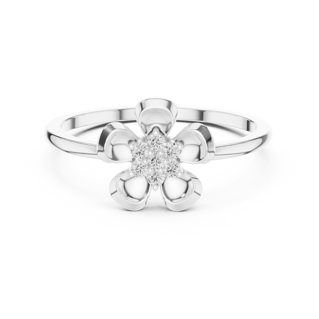 Designer Diamond Flower Cluster Ring | Minimalist Floral Jewelry | Classic Gift for Women.