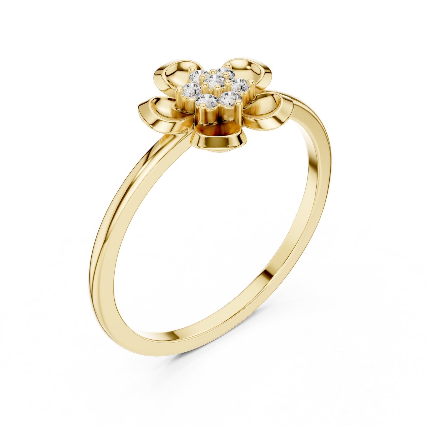 Designer Diamond Flower Cluster Ring | Minimalist Floral Jewelry | Classic Gift for Women.