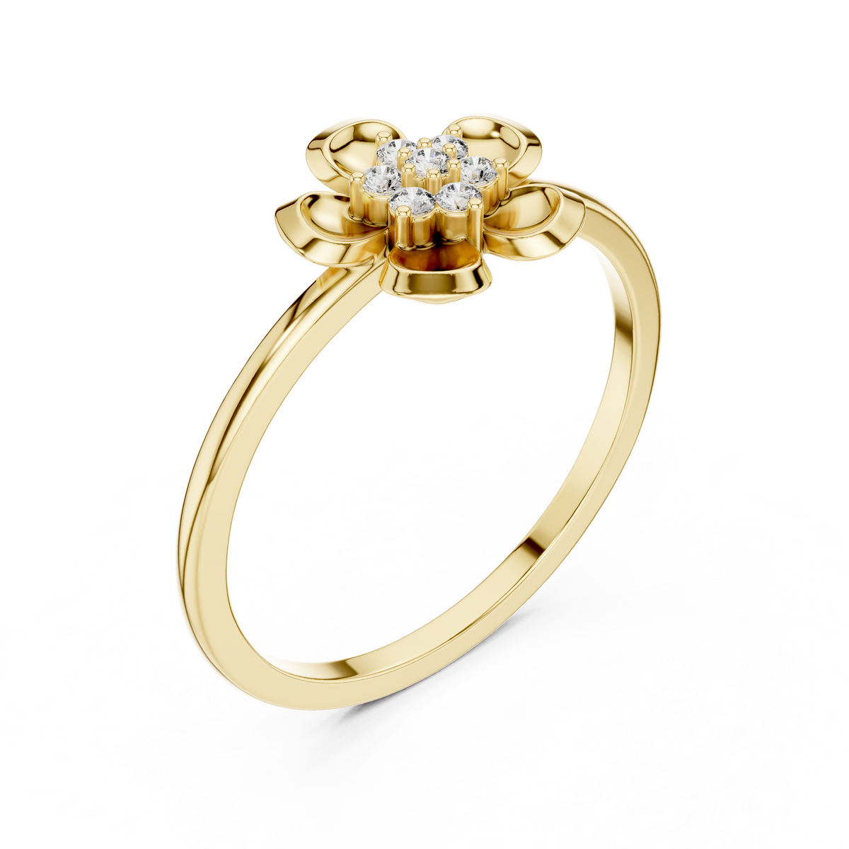 Designer Diamond Flower Cluster Ring | Minimalist Floral Jewelry | Classic Gift for Women.