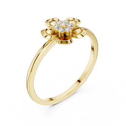 Designer Diamond Flower Cluster Ring | Minimalist Floral Jewelry | Classic Gift for Women.