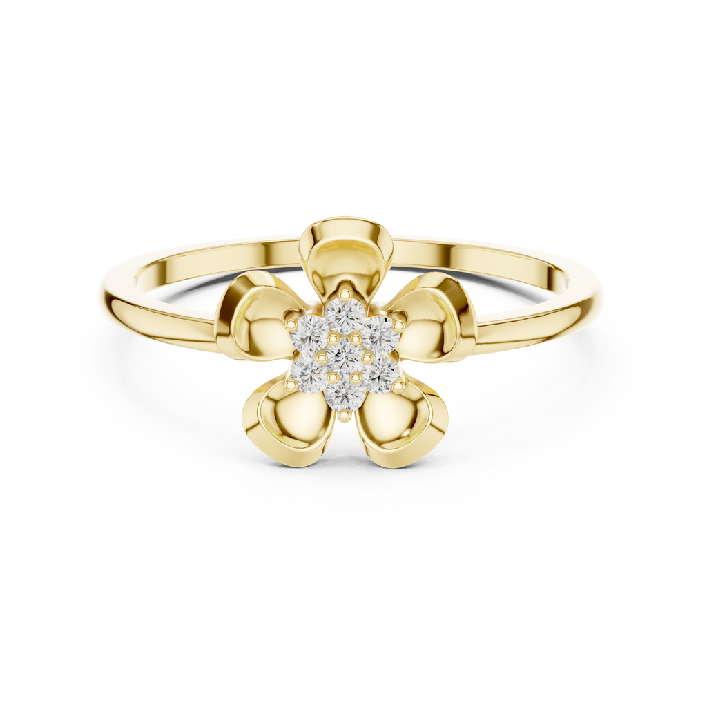 Designer Diamond Flower Cluster Ring | Minimalist Floral Jewelry | Classic Gift for Women.