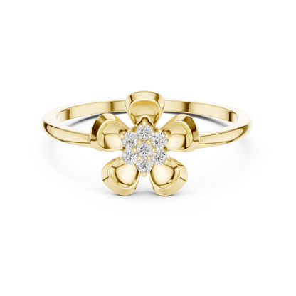 Designer Diamond Flower Cluster Ring | Minimalist Floral Jewelry | Classic Gift for Women.