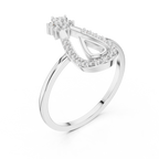 Open Teardrop Diamond Ring | Floral Cluster Design | Minimalist Ring for Women.