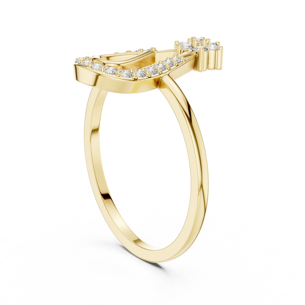 Open Teardrop Diamond Ring | Floral Cluster Design | Minimalist Ring for Women.