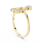 Open Teardrop Diamond Ring | Floral Cluster Design | Minimalist Ring for Women.
