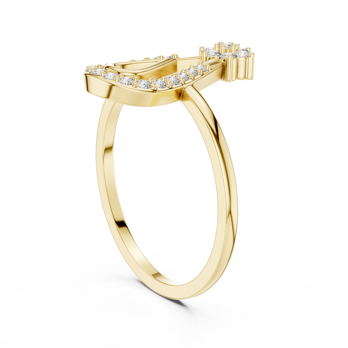 Open Teardrop Diamond Ring | Floral Cluster Design | Minimalist Ring for Women.