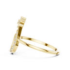 Open Teardrop Diamond Ring | Floral Cluster Design | Minimalist Ring for Women.