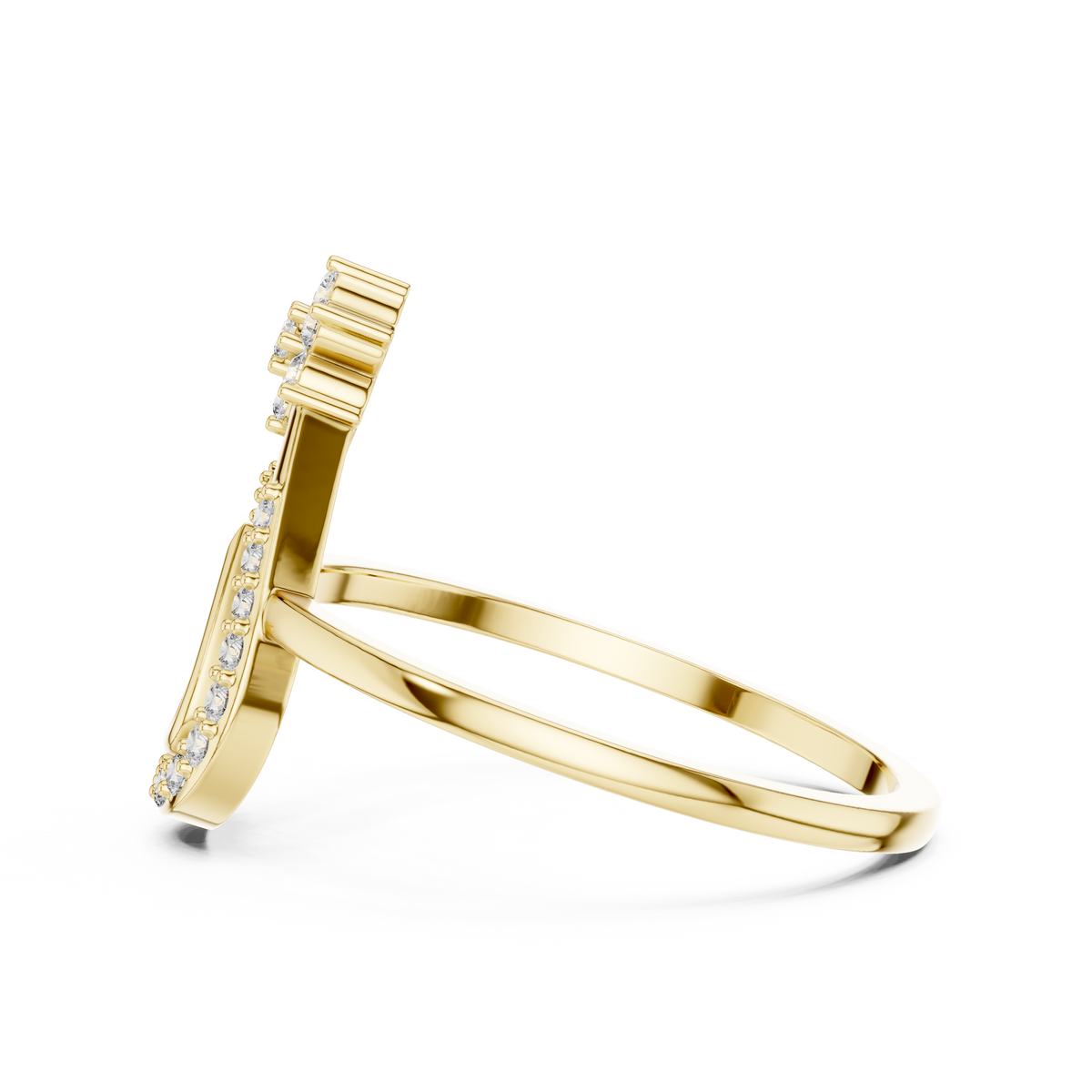 Open Teardrop Diamond Ring | Floral Cluster Design | Minimalist Ring for Women.