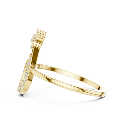 Open Teardrop Diamond Ring | Floral Cluster Design | Minimalist Ring for Women.