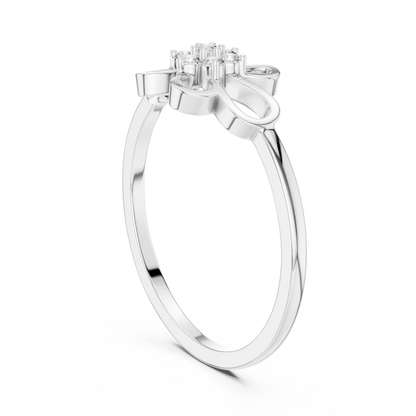 Minimalist Floral Diamond Ring | Openwork Flower Design | Women's Everyday Jewelry